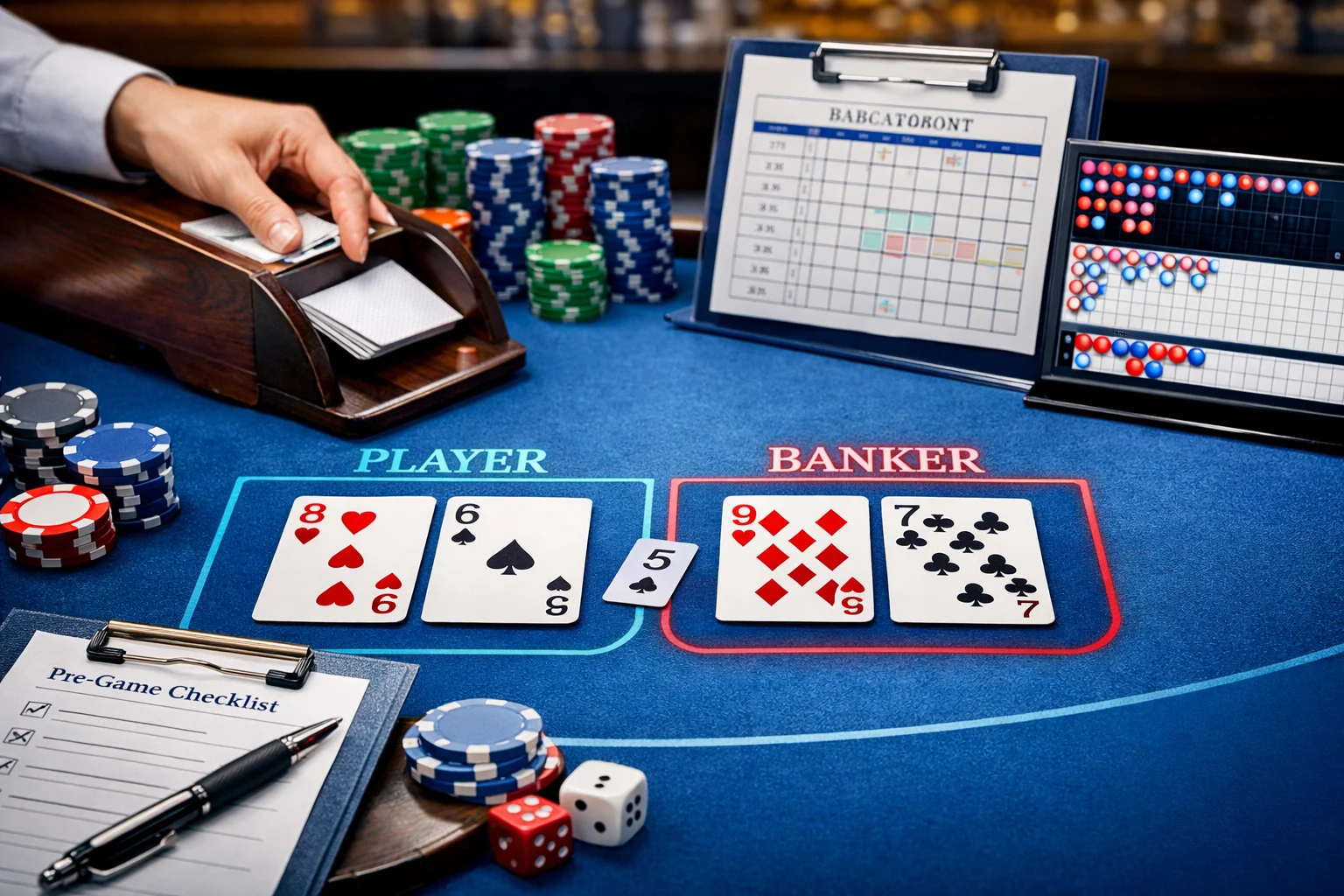 Luật chơi Baccarat và danh sách kiểm tra trước khi đặt cược: Hướng dẫn thực tiễn cho người mới đến nâng cao